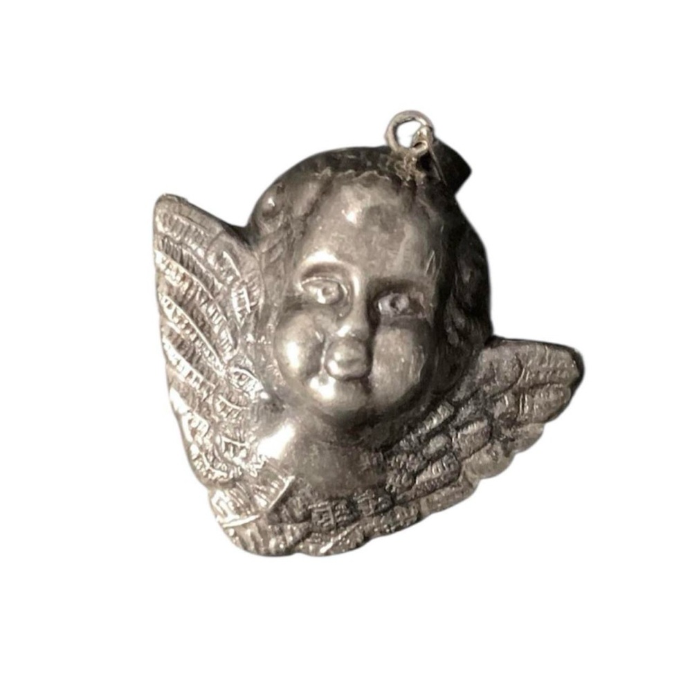 Vintage 925 Silver Puffy Cherub Pendant